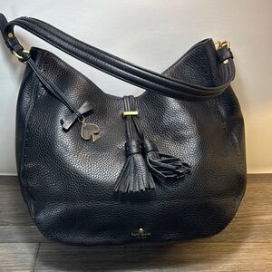 Kate Spade Black Leather Hobo Bag